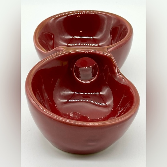 Red Ceramic Oil And Spice Dipping Bowls - Picture 2 of 7